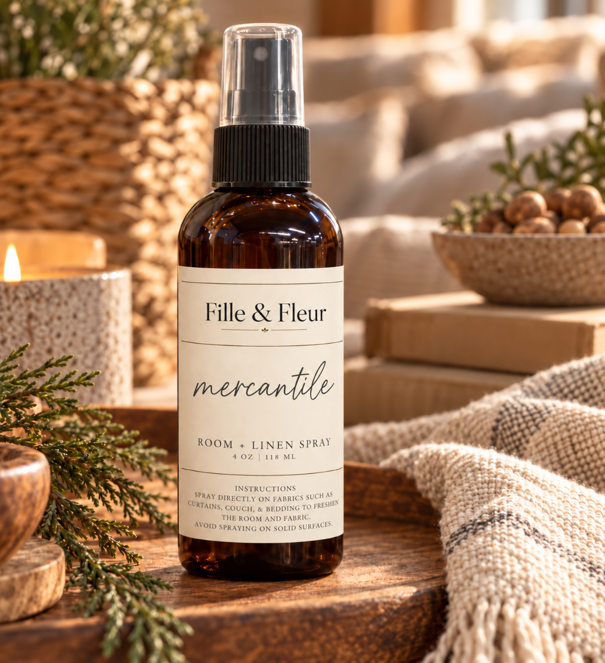 Mercantile Room & Linen Spray, 4oz.